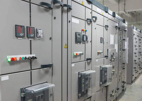 View inside of the state-of-the-art electrical equipment installed at Water Reclamation Plant in Skokie